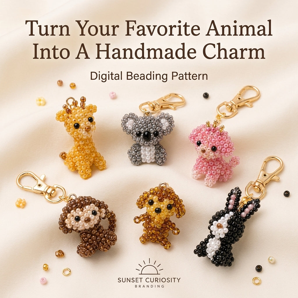🐶 Miniature Beaded Animal Charm Collection — 6 Patterns (PDF)