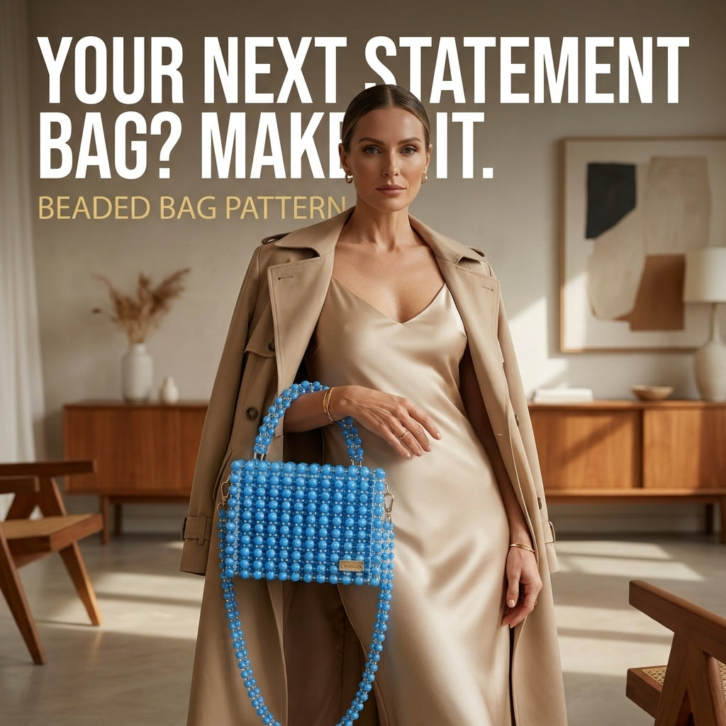 Beaded Box Bag Pattern — Structured Bead Woven Bag with Top Handle and Detachable Crossbody Strap, PDF Tutorial