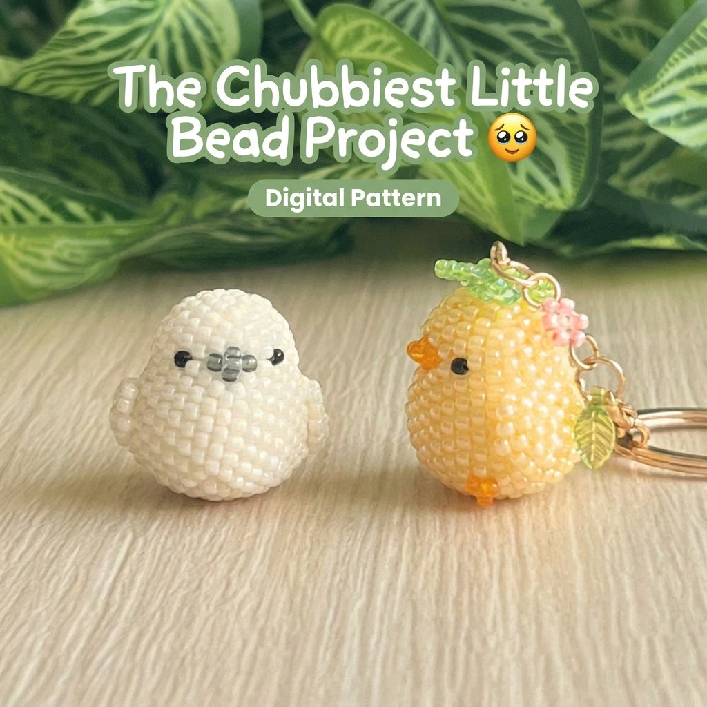 🐤 Chubby Beaded Bird Charm — 3D Seed Bead Pattern (PDF)