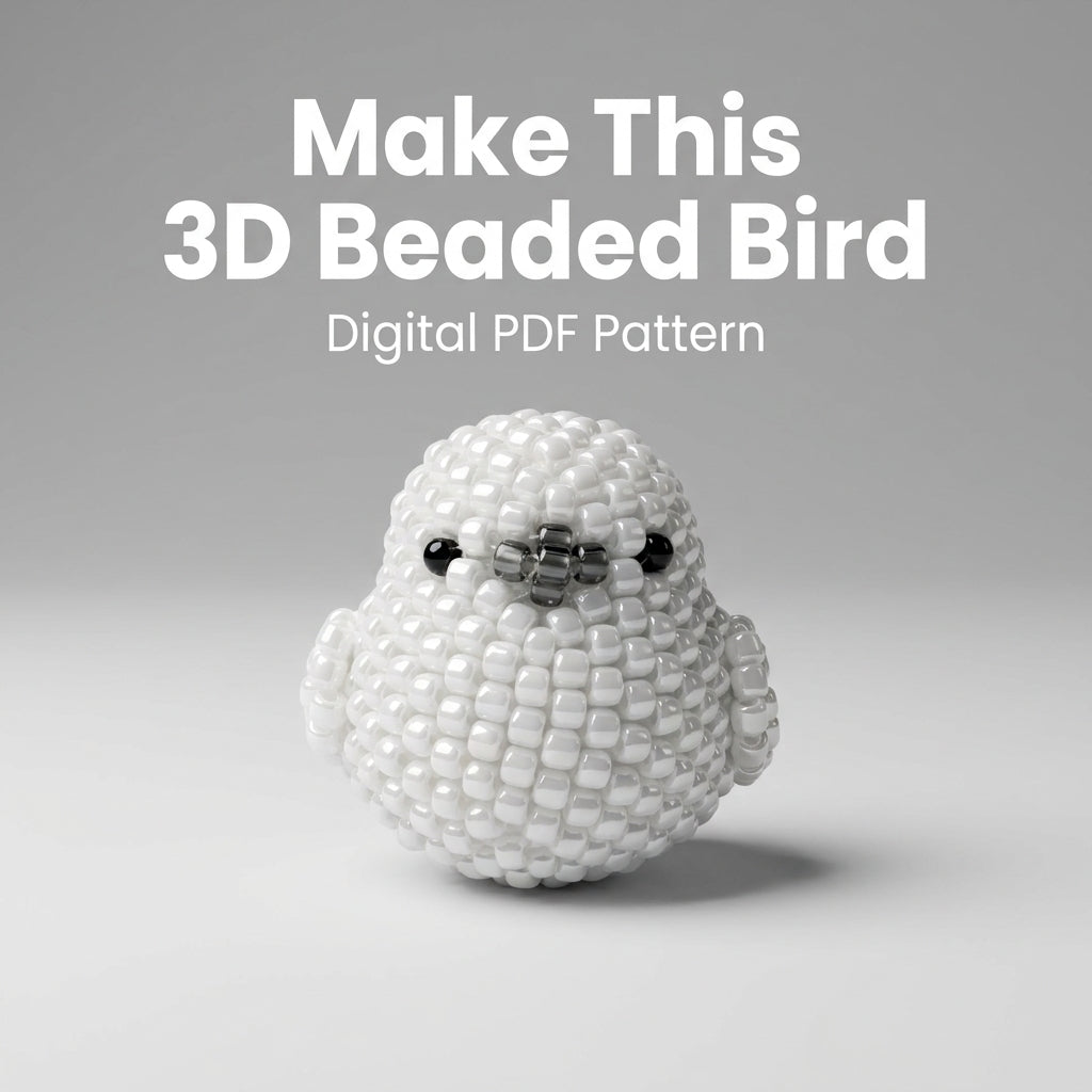 🐤 Chubby Beaded Bird Charm — 3D Seed Bead Pattern (PDF)