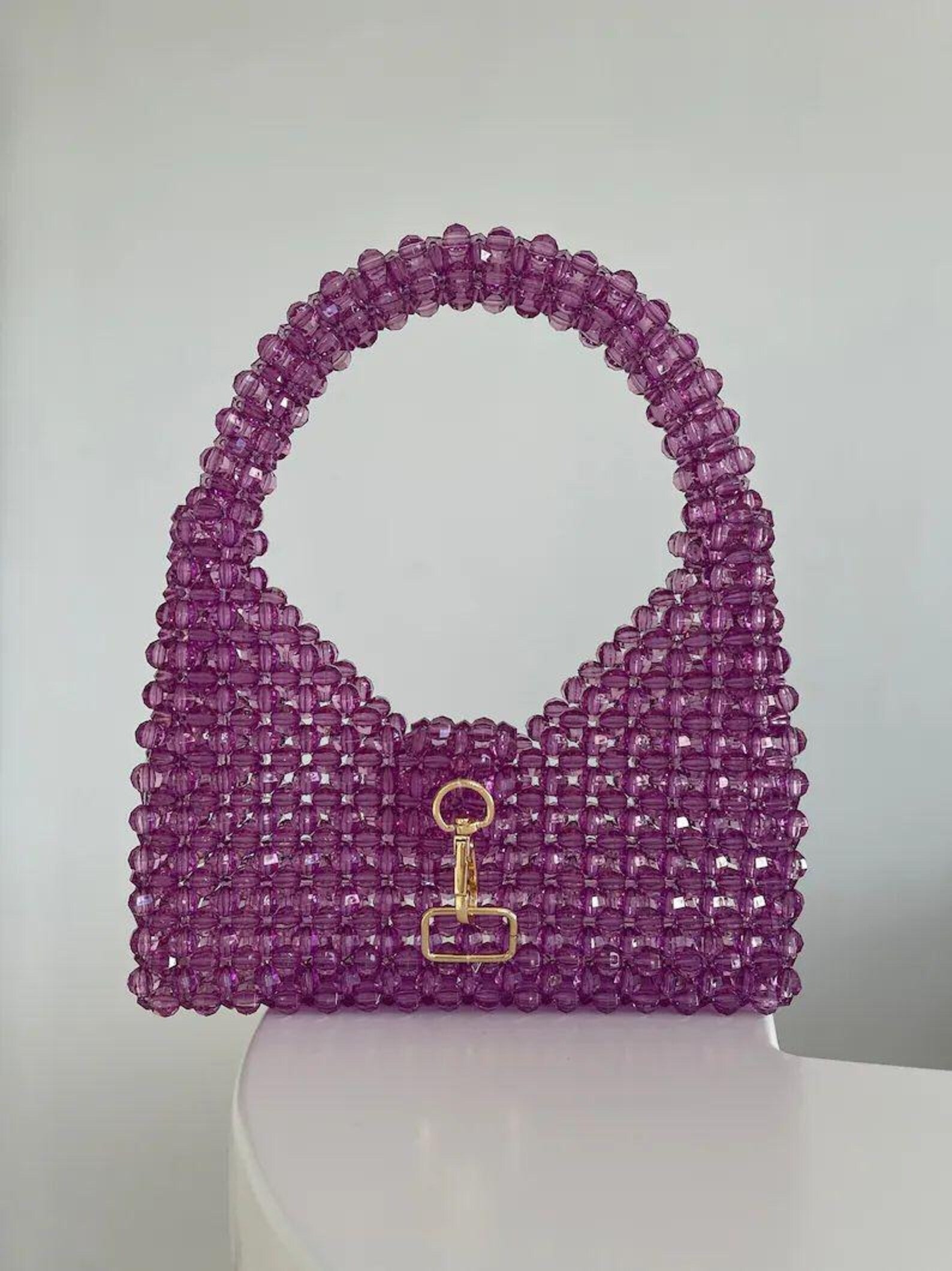 Beaded Box Bag Pattern — Structured Bead Woven Bag with Top Handle and Detachable Crossbody Strap, PDF Tutorial