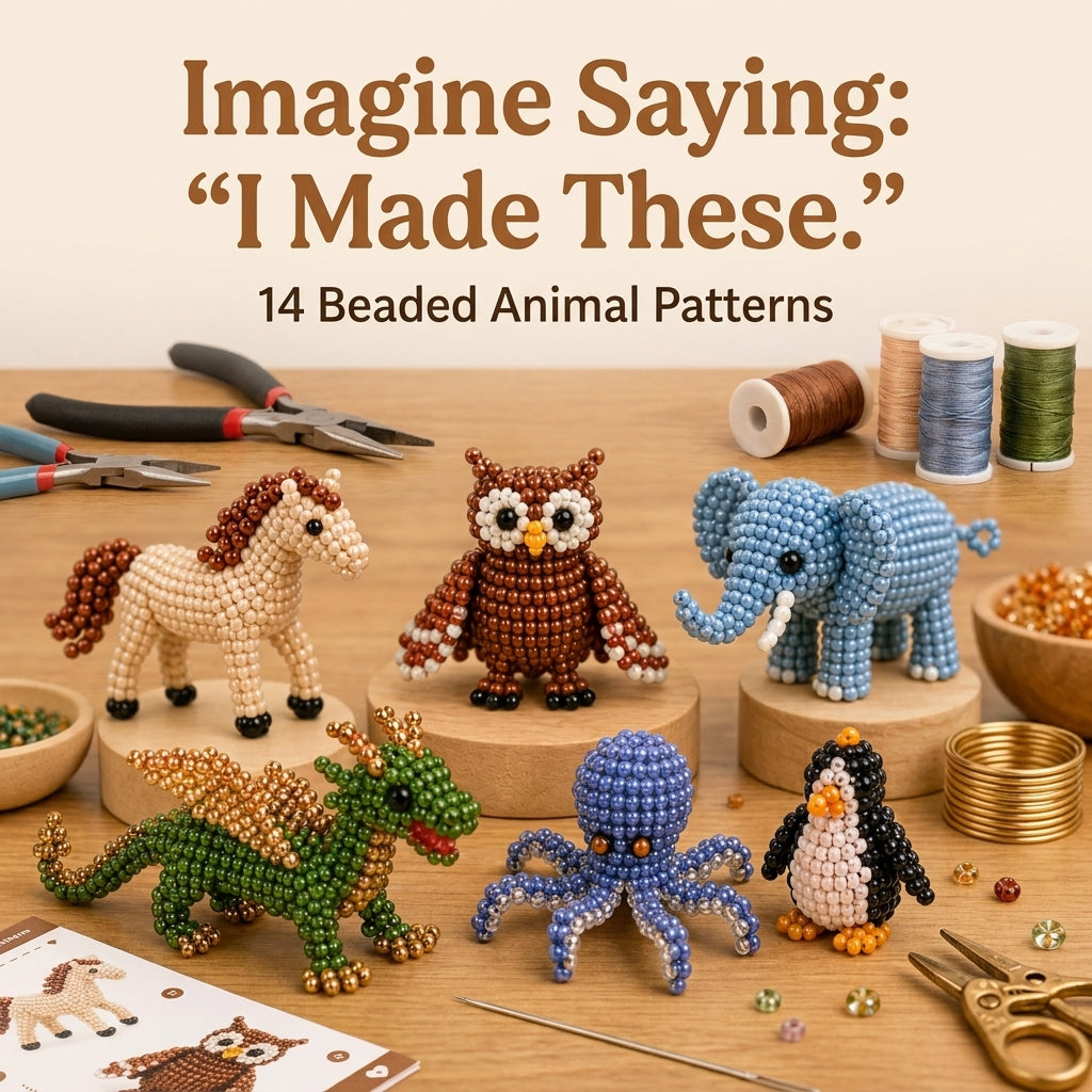 🦉 3D Seed Bead Animal Bundle — 6 Patterns (PDF)