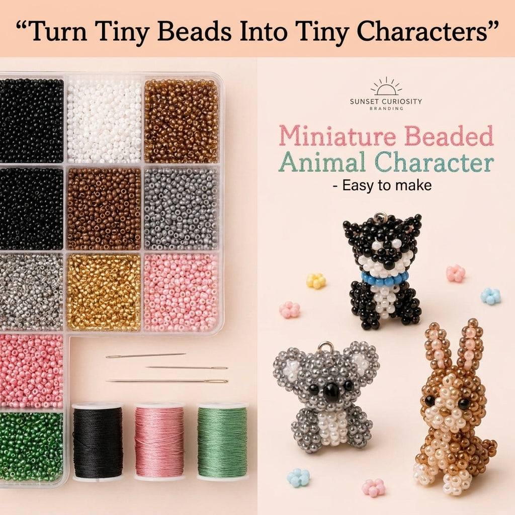 🐶 Miniature Beaded Animal Charm Collection — 6 Patterns (PDF)