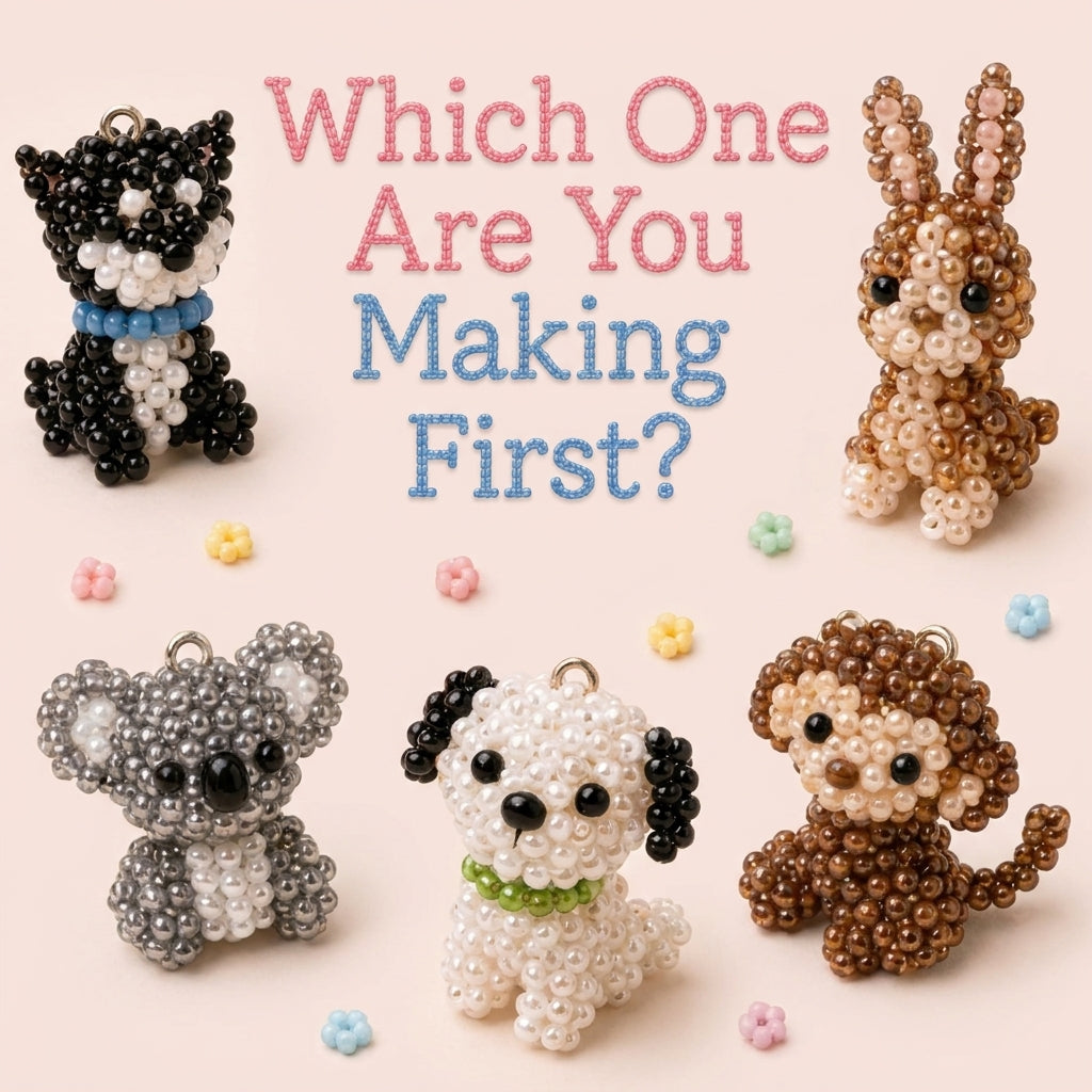 🐶 Miniature Beaded Animal Charm Collection — 6 Patterns (PDF)