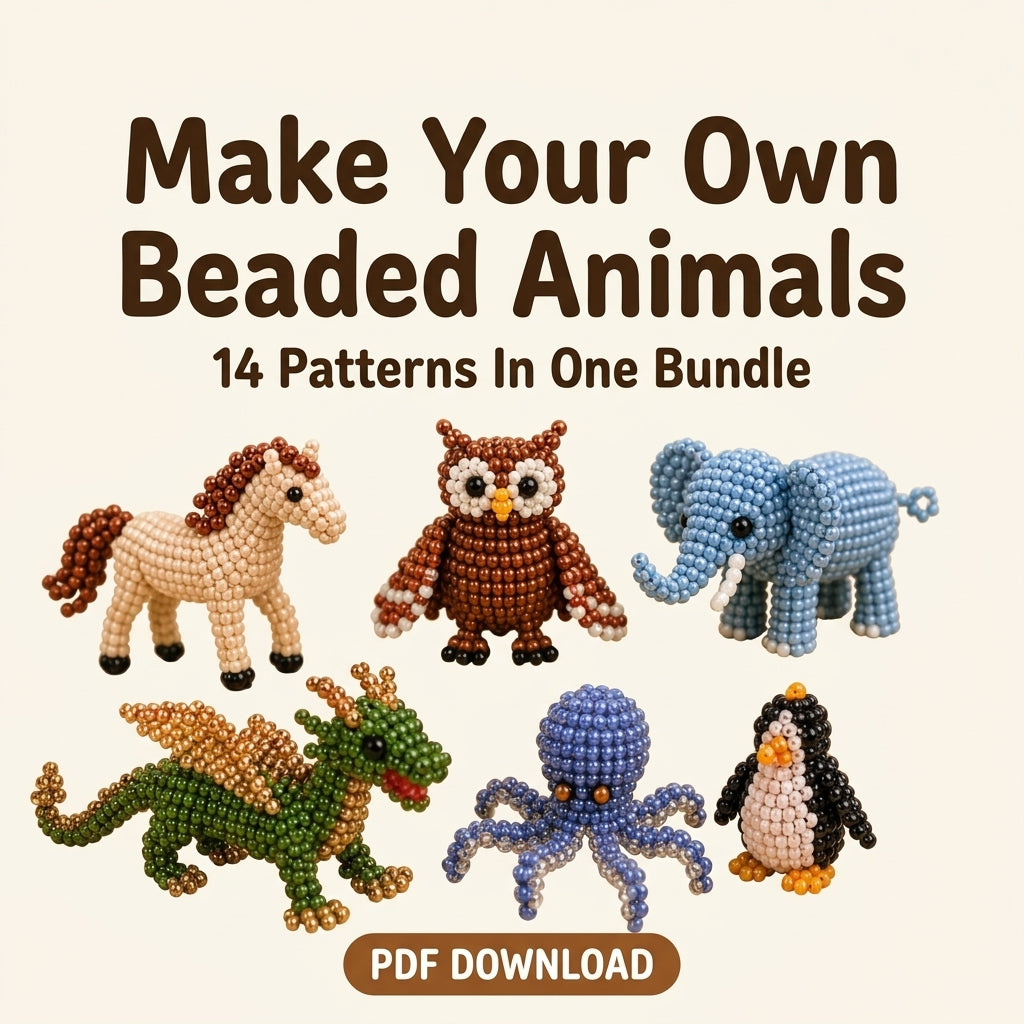 🦉 3D Seed Bead Animal Bundle — 6 Patterns (PDF)