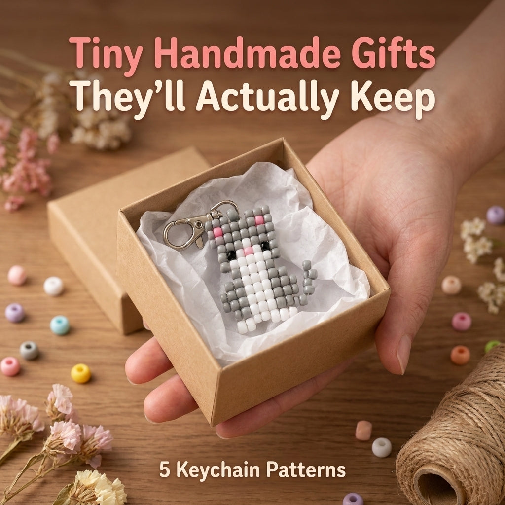 🐰 Pony Bead Baby Animal Keychain Set — 5 Patterns (PDF)