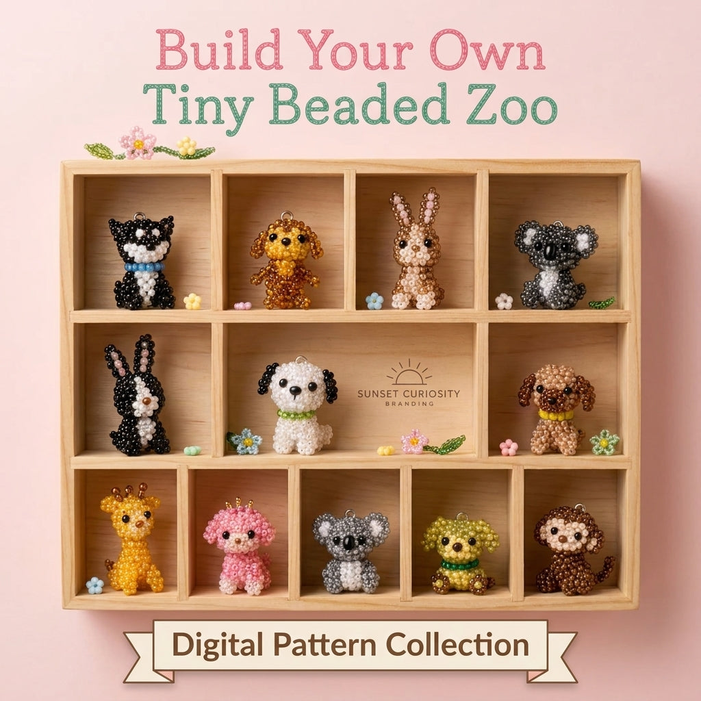 🐶 Miniature Beaded Animal Charm Collection — 6 Patterns (PDF)