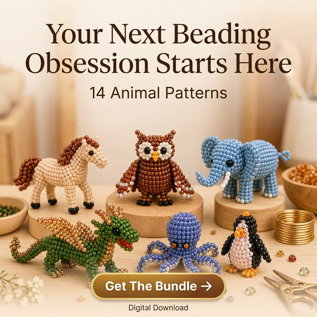 🦉 3D Seed Bead Animal Bundle — 6 Patterns (PDF)